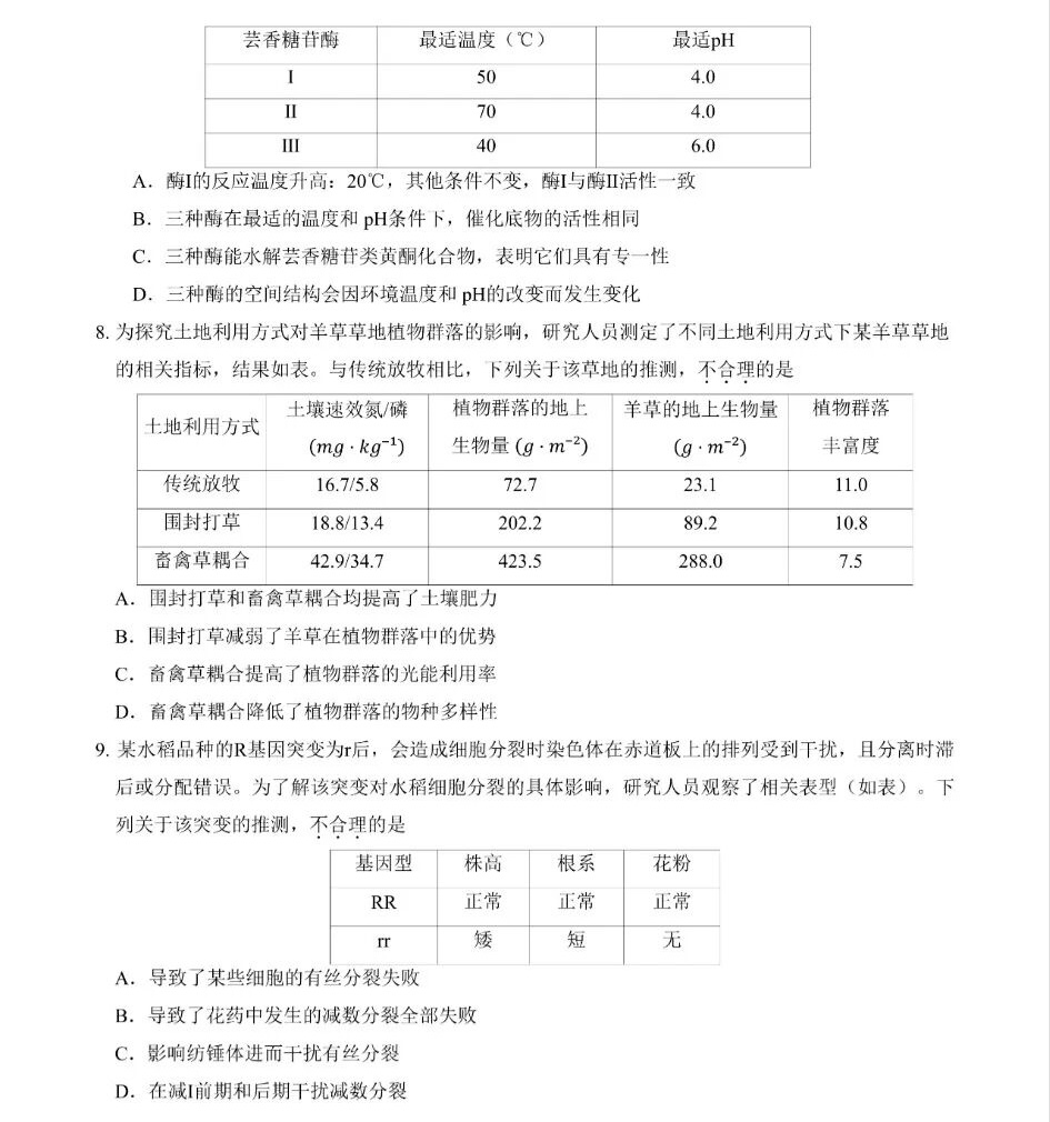 1760079525109898.jpg 2025江西新高考生物試卷真題及答案解析,附考點題型及分值分布